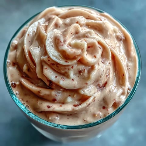 Freshly blended Guava Banana Smoothie with creamy texture and vibrant pink hue in a tall glass, garnished with sliced guava.