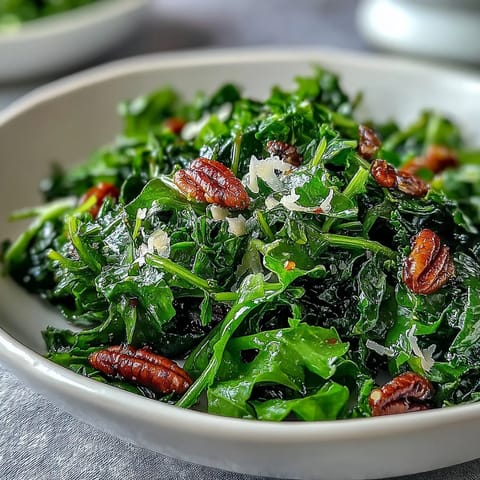 Zesty lemon vinaigrette arugula salad topped with shaved Parmesan and toasted pine nuts, offering a fresh and vibrant flavor.