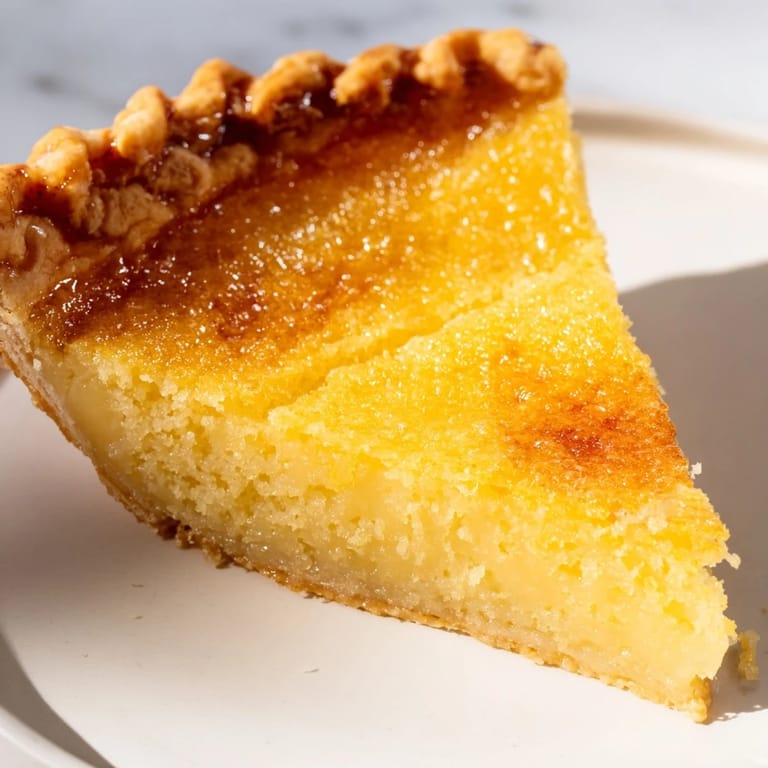 Freshly baked Chess Pie offers a sweet, buttery glimpse of Southern comfort food.