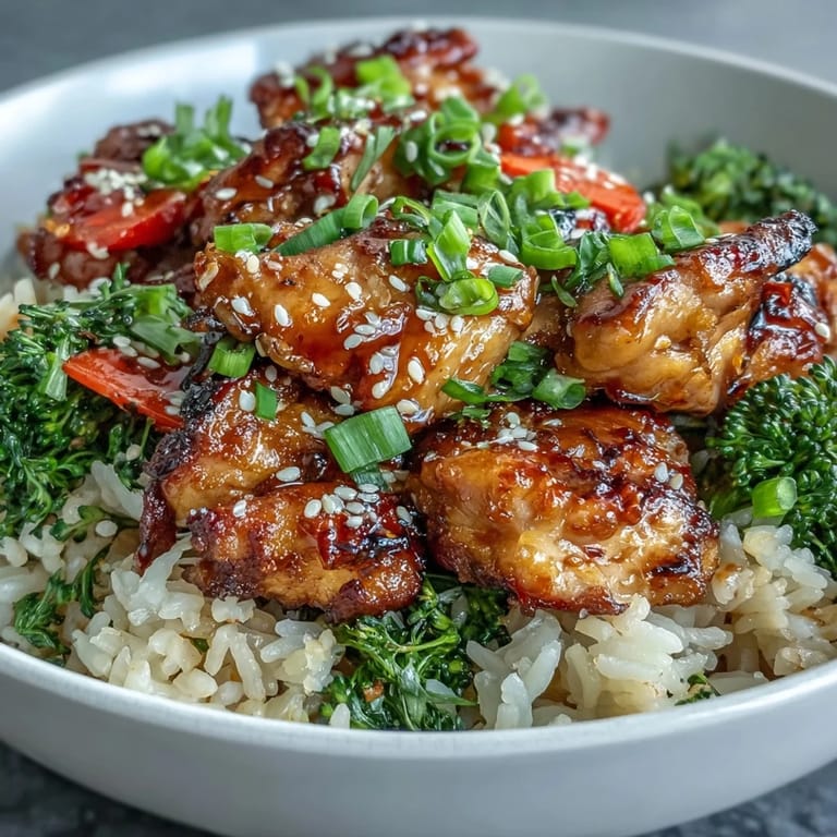 A hearty serving of One Pan Honey Garlic Chicken Broccoli Rice in a skillet, perfect for a quick, flavorful weeknight meal.