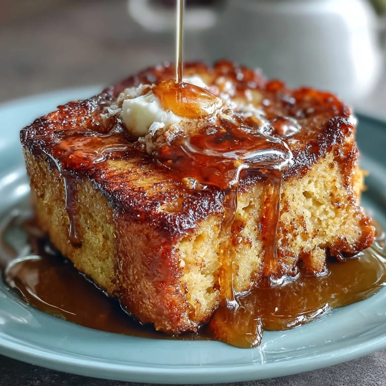 Classic Soul Food Cornbread Skillet with Honey Butter: A golden, moist Southern-style cornbread baked in a cast-iron skillet, served warm with luscious honey butter for the ultimate comfort food experience.