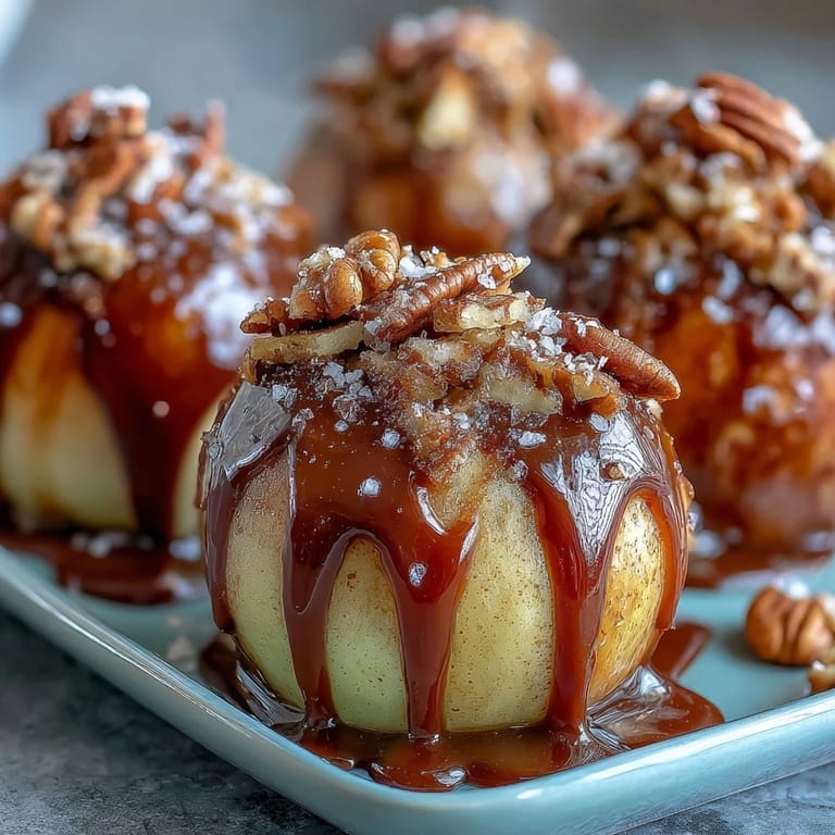 Bite-sized apple wedges coated in rich caramel and dark chocolate, perfect for parties or holiday gatherings.