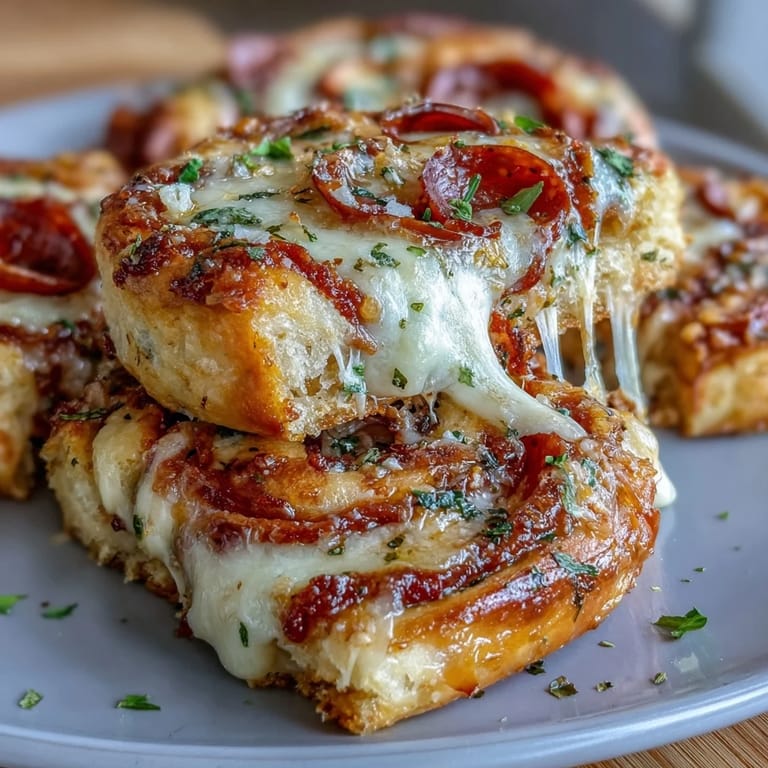 Easy pepperoni and mozzarella pizza pinwheels, rolled in buttery puff pastry and baked to crispy perfection. Serve warm with marinara dipping sauce.