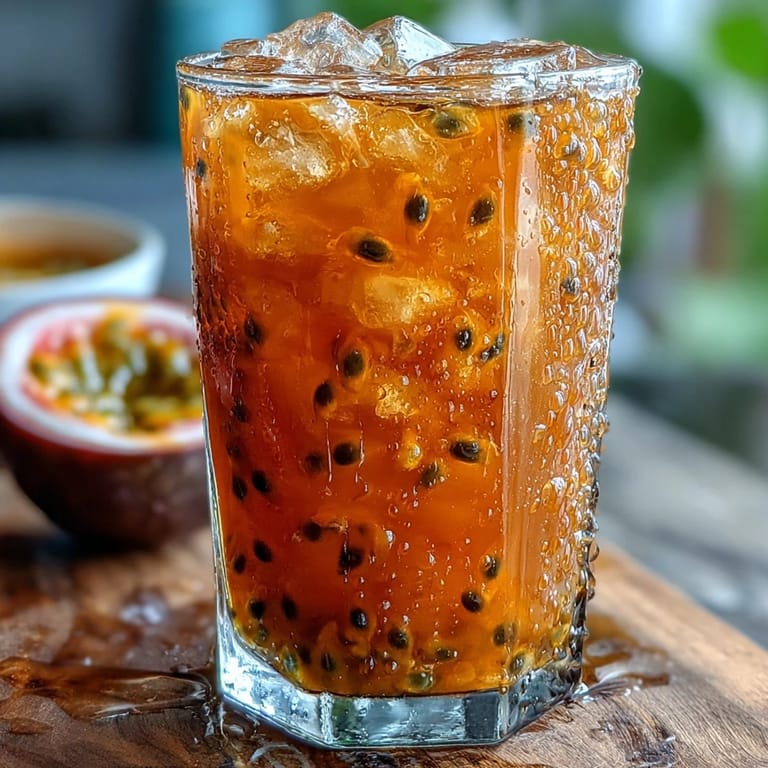 Passionfruit and orange mocktail, a beautiful layered drink for any celebration.