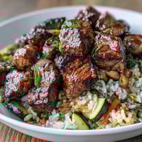 Delectable easy hibachi steak with fried rice, savory and vibrant for dinner.