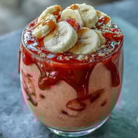 A tall glass of Guava Juice Smoothie garnished with fresh mint beside tropical fruit slices.