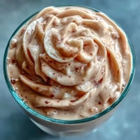 Freshly blended Guava Banana Smoothie with creamy texture and vibrant pink hue in a tall glass, garnished with sliced guava.